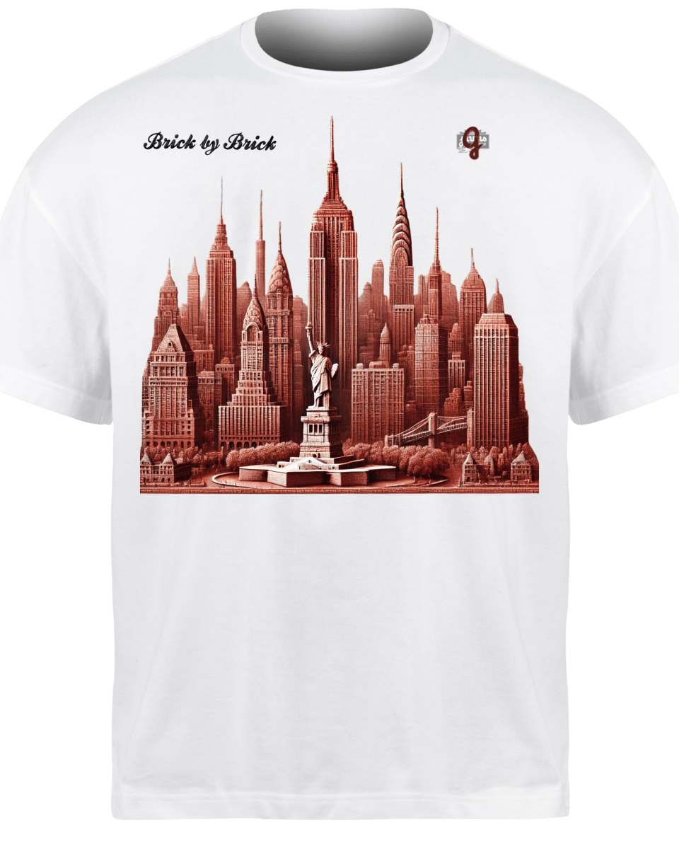 Urban Backwoods T-Shirt Uomo New York Skyline - Bianca, Taglia L - 100% Cotone, 190 G/m²