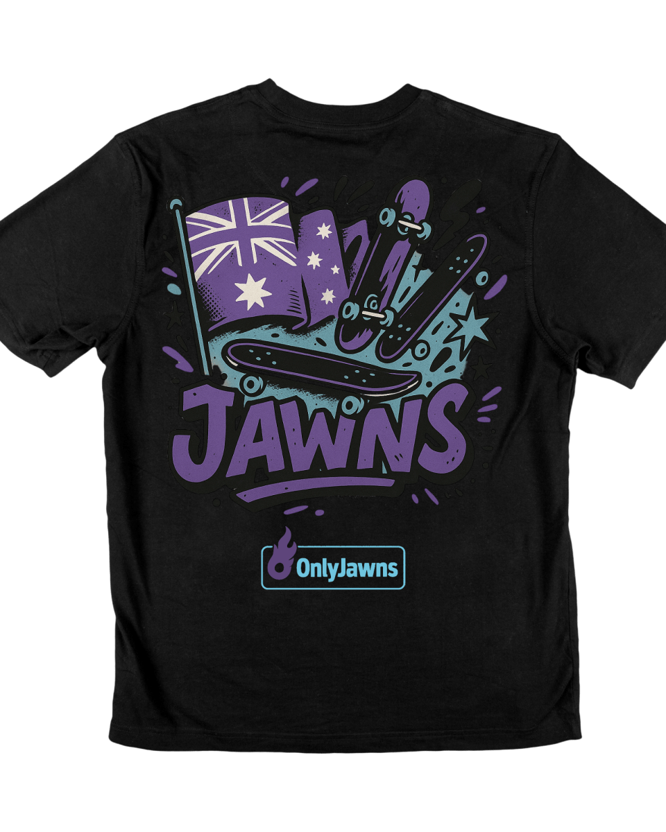 Hayley Wilson SB Dunk FLAG JAWNS - Original Jawns - Black T-Shirt