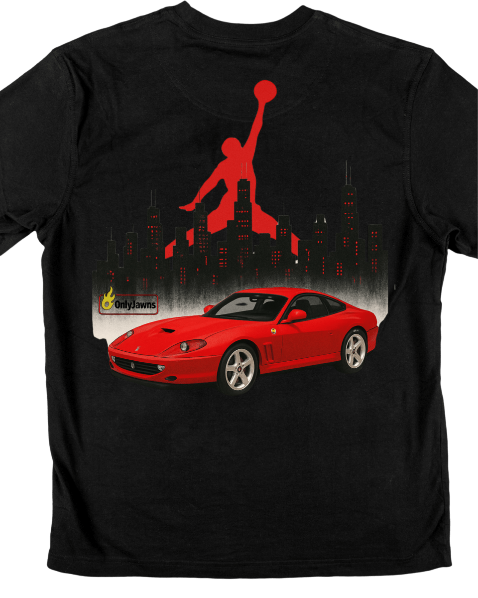 Jordan 14 Ferrari Chicago - Original Jawns - Black T-Shirt