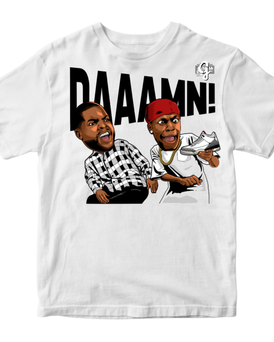 Jordan 3 White Cement DAMN - Original Jawns - White T-Shirt