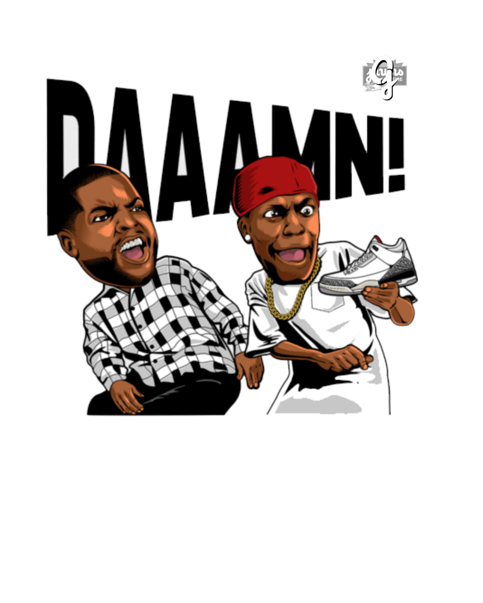 Jordan 3 White Cement DAMN - Original Jawns - White T-Shirt