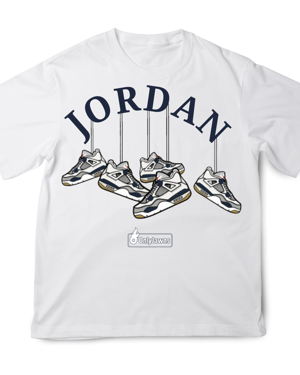 Jordan 4 SB Navy - Original Jawns - White T-Shirt